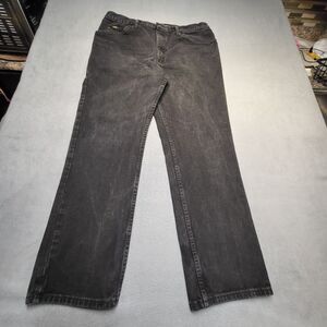 Lee Jeans Mens 37x32 Black Regular Fit Straight Leg Stretch Denim Distressed